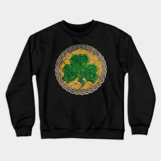 Celtic Knot Shamrock Gold Background Crewneck Sweatshirt